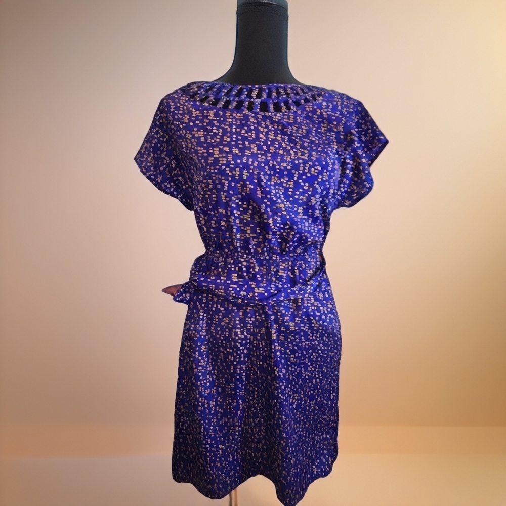 Mossimo Blue Patterned Mini Dress